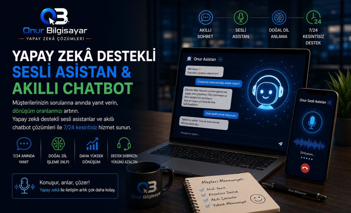 Akıllı Chatbot ve Sesli Asistan Sistemleri ile 7/24 Müşteri Desteği